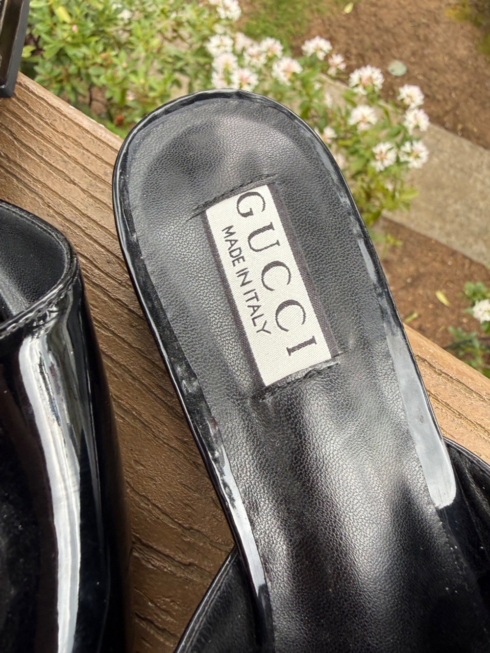 Black Patent Leather Mule Slides - Picture 8 of 8